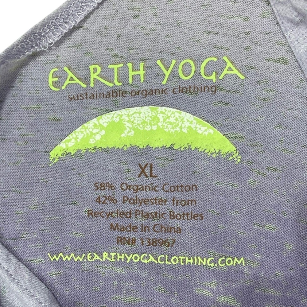 XL Earth Yoga Purple Ombre Lattice Back Organic Cotton Long Sleeve Athleisure - Picture 7 of 7